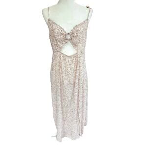 Sanctuary Swim Coverup‎ Dress Womens Large White Brown Strappy 100% Cotton NWT